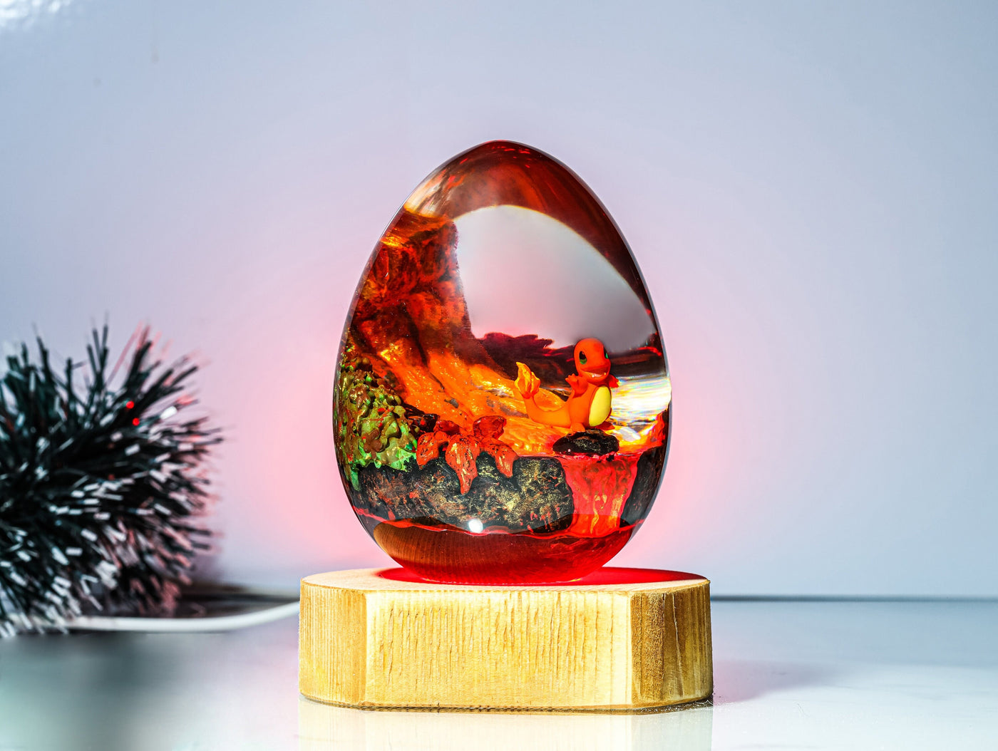 Resin Wood Eggs Charm.eleon