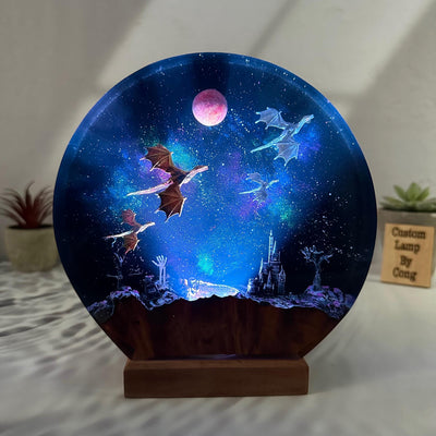 Dragon galaxy resin lamp