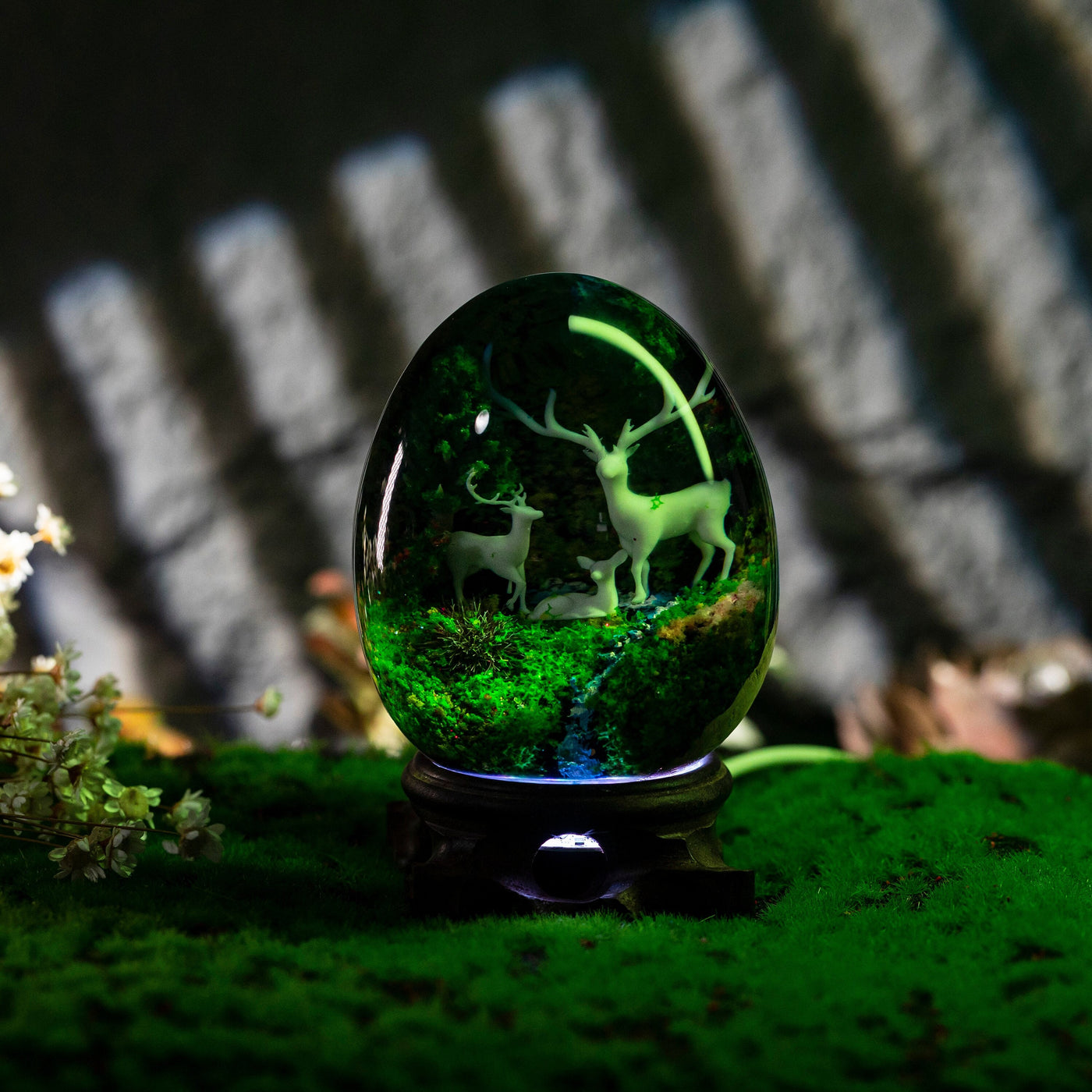 DEER and LANDSCAPE Resin Lamp Egg