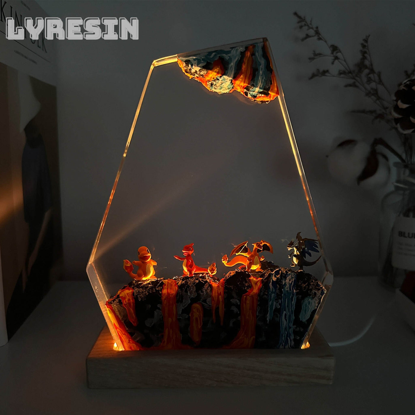 Charmander and Charizard Resin Lamp