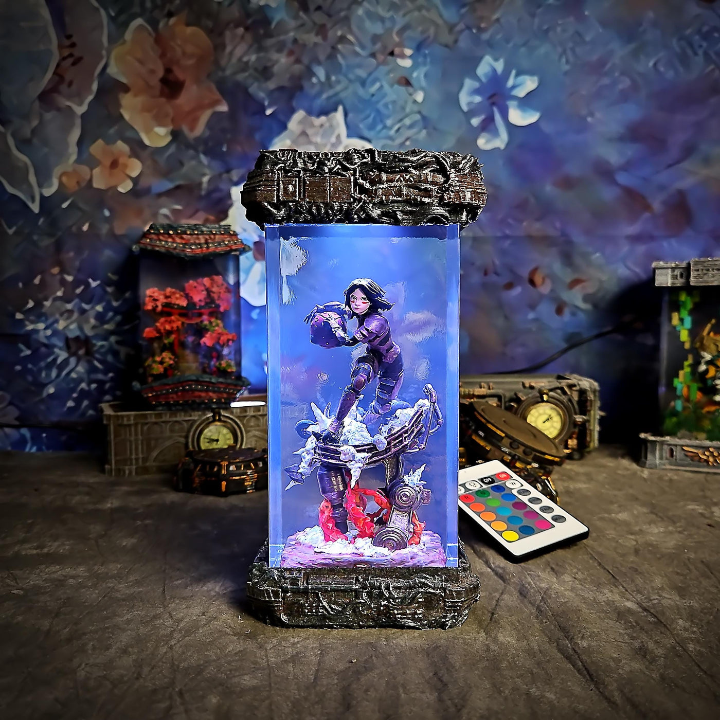 Battle Angel artisan resin lamp