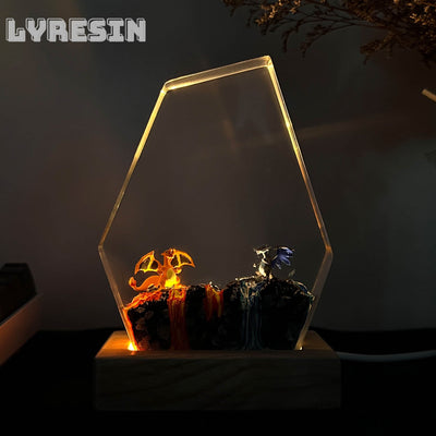 Charmander and Charizard Resin Lamp