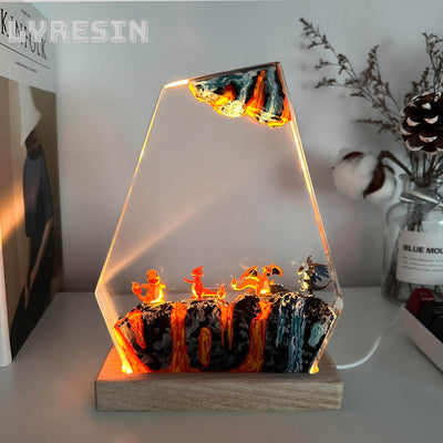 Charmander and Charizard Resin Lamp