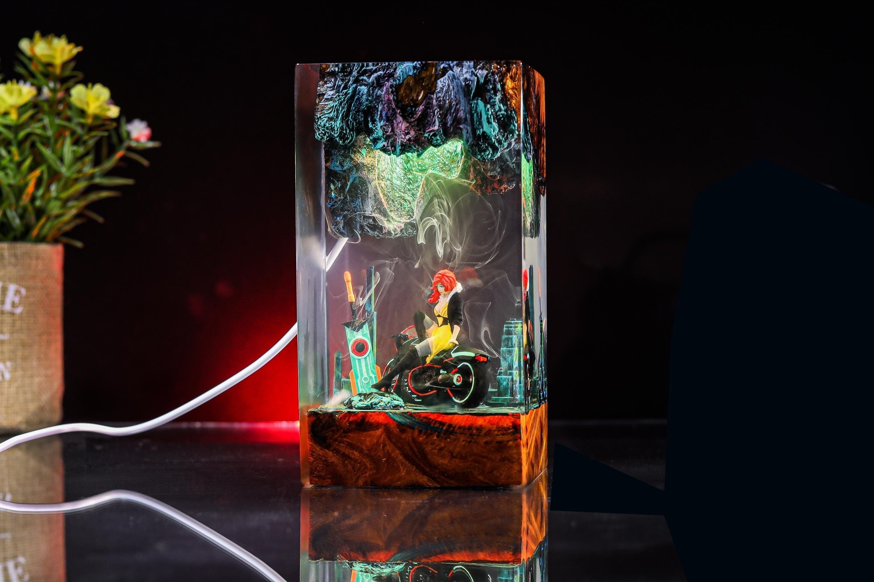 Red from the game Transistor Resin Lamp – ARTLEMI Store