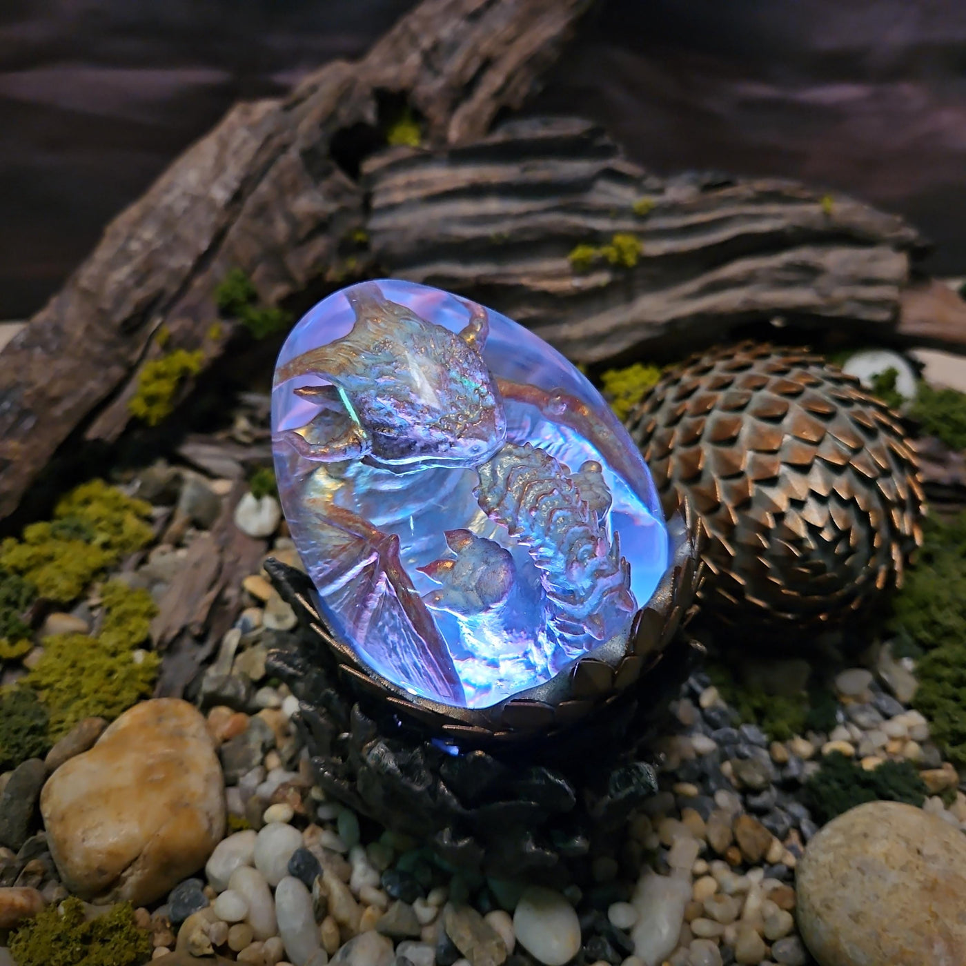 Fire Dragon Egg Resin Lamp 2