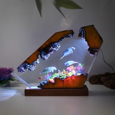 Manatee Family Resin Night Light