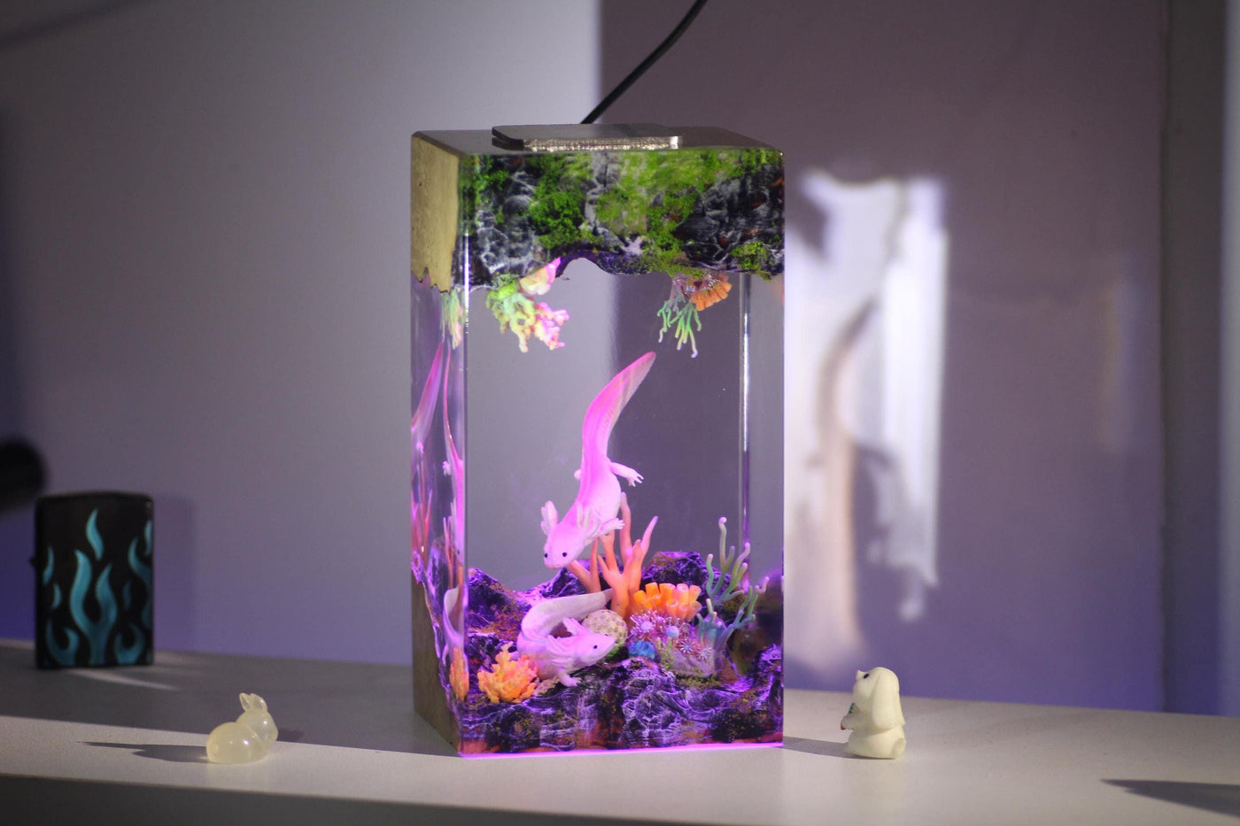 Axolotl resin lamp NEW