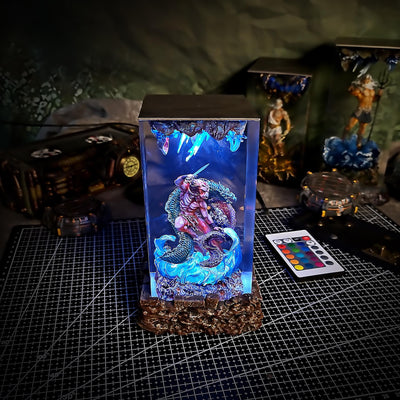 Three Gods resin lamp