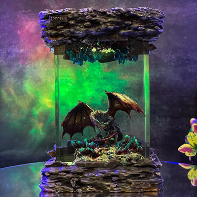 Dragon Gem Diorama Epoxy Resin Lamp