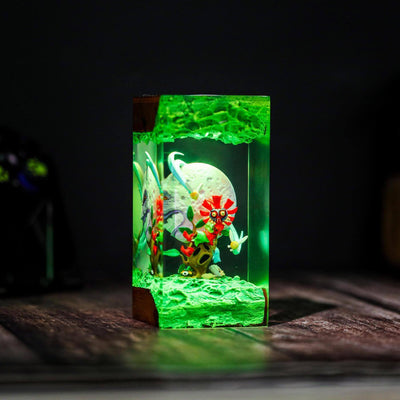 Zelda Skull Kid and Moon Resin Lamp