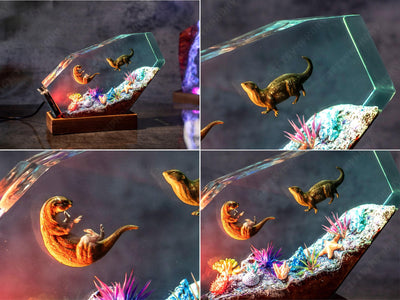 Otter couple Resin night light