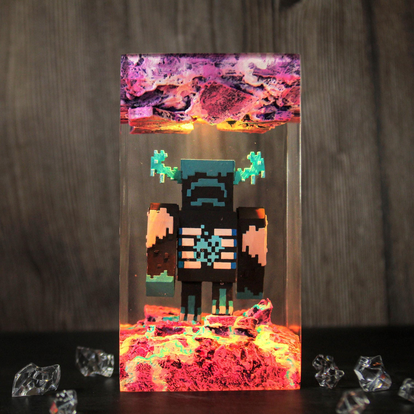 Minecraft Diorama Resin Lamp