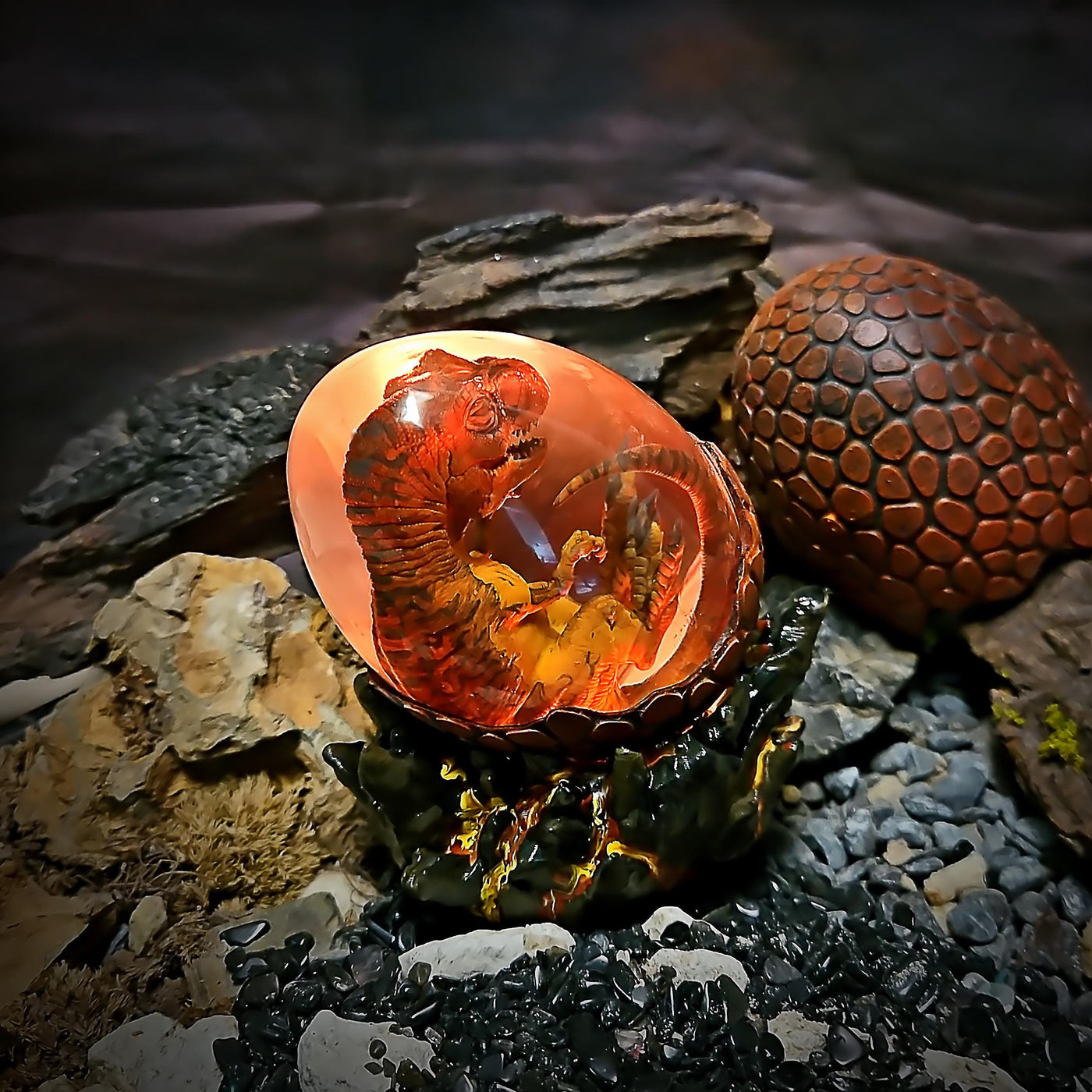 T-rex Dinosaur Egg Shaped Resin Lamp