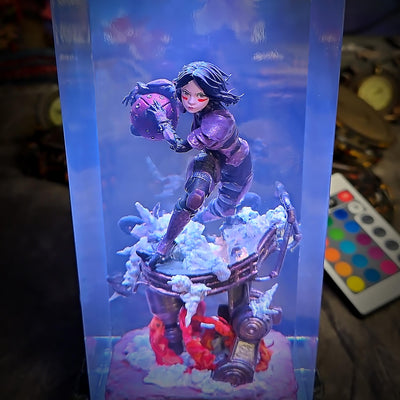 Battle Angel artisan resin lamp