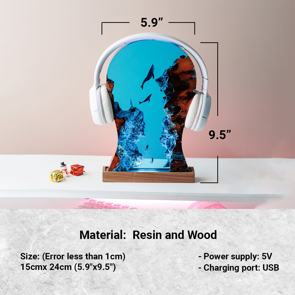 HEADPHONE STAND Resin Lamp