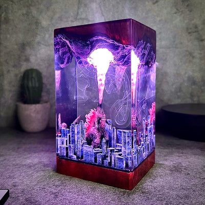 Monster in the city Atomic Breath Resin Lamp