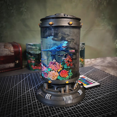 Underwater wonderland resin lamp