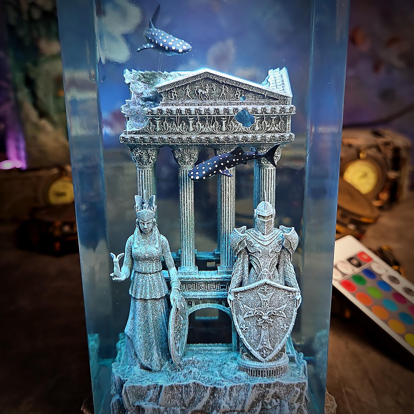 Greek Temple Artisan Resin Lamp