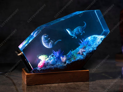 Otter couple Resin night light