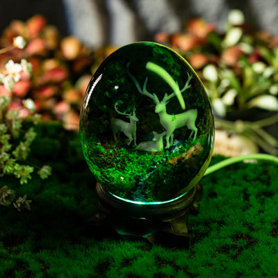 DEER and LANDSCAPE Resin Lamp Egg