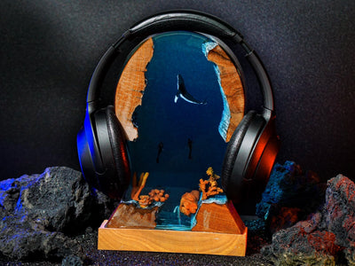 Whale and Divers Headphone Stand