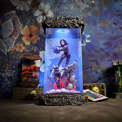 Battle Angel artisan resin lamp