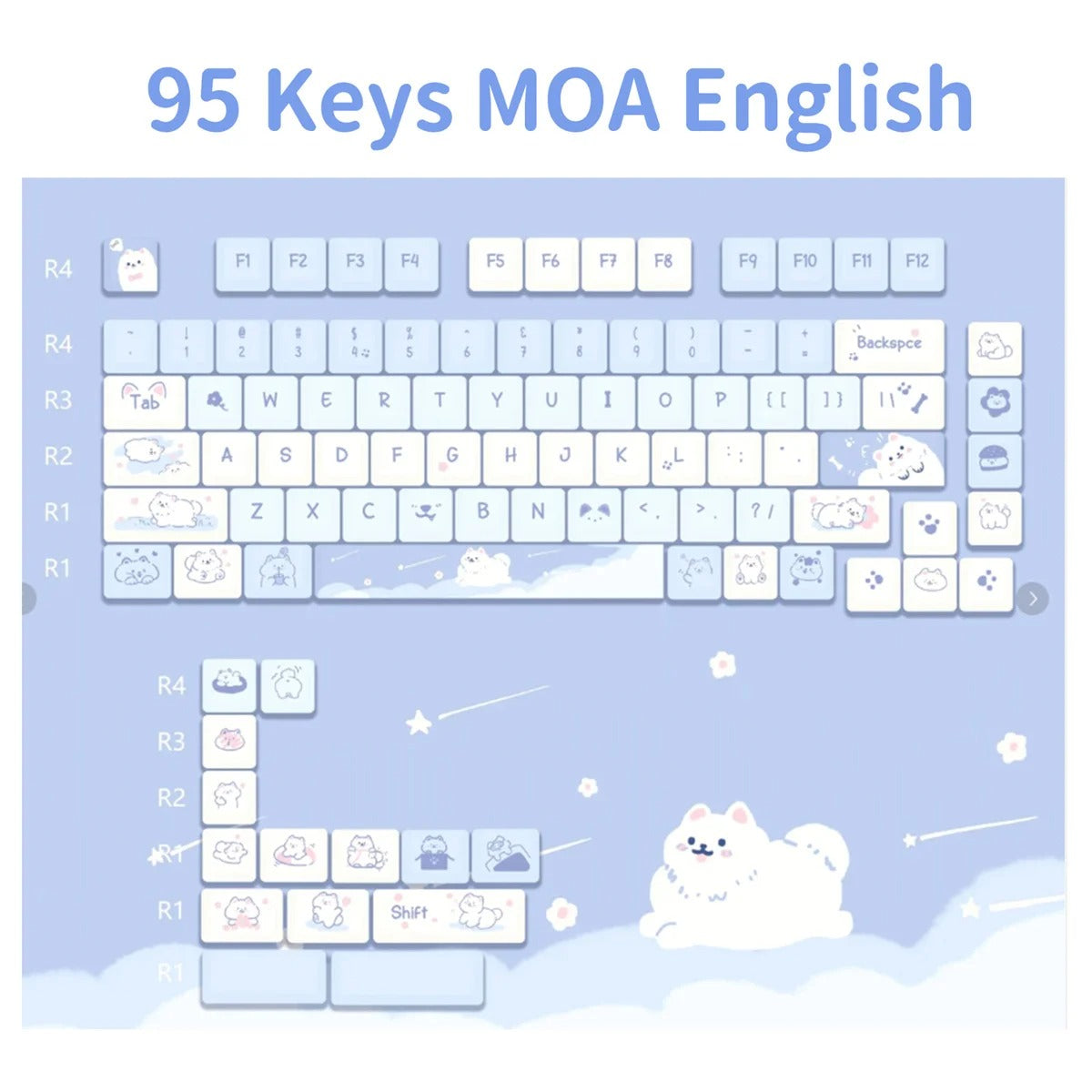 95Keys Dessert Cat Theme Keycaps