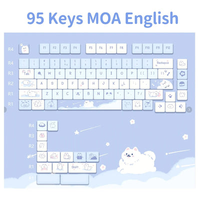 95Keys Dessert Cat Theme Keycaps