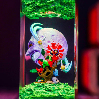 Zelda Skull Kid and Moon Resin Lamp