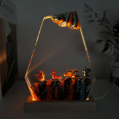 Charm.ander and Char.izard Resin Lamp