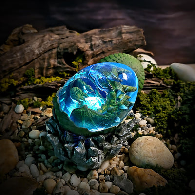 Dragon Egg Resin Lamp in the forest 2