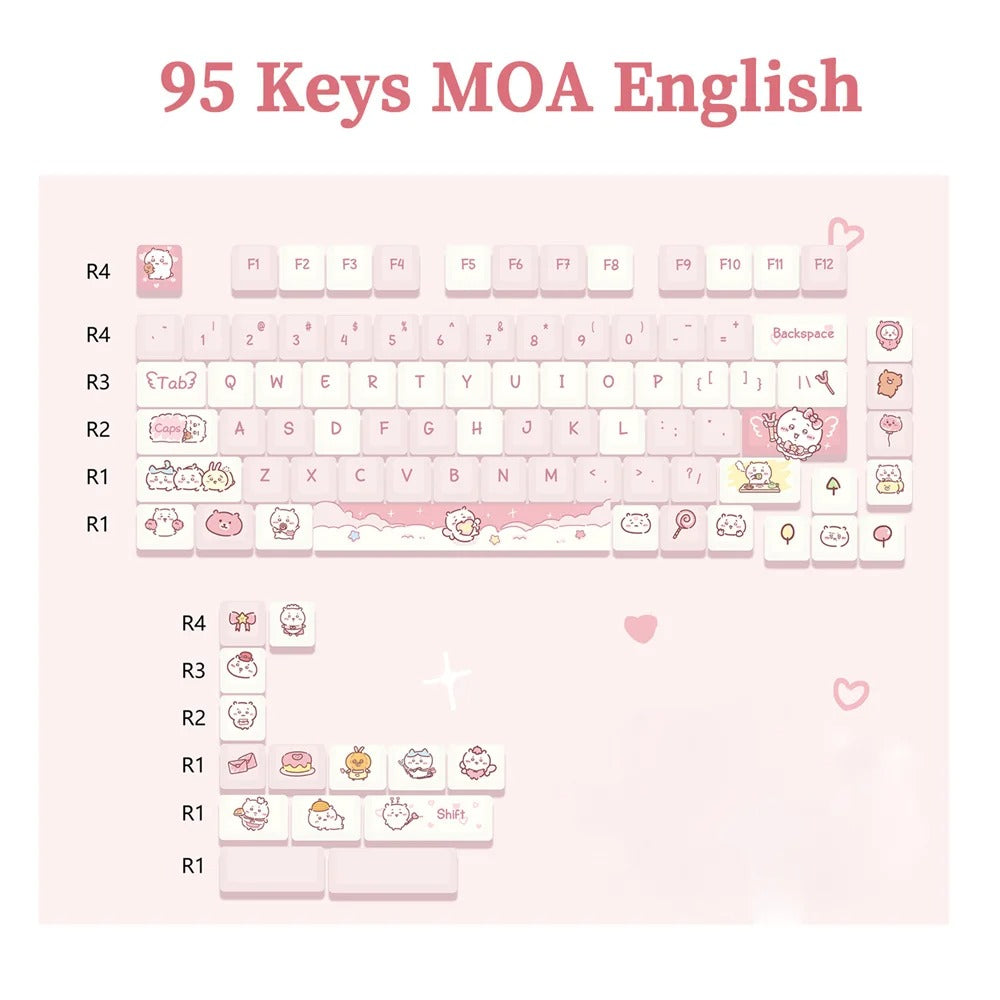 95Keys Dessert Cat Theme Keycaps