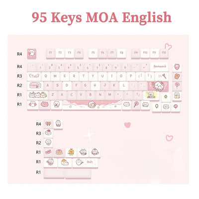 95Keys Dessert Cat Theme Keycaps