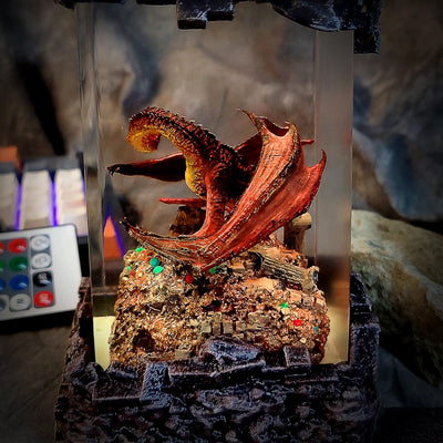 LO.TR Smaug Dragon Diorama Epoxy Resin Lamp