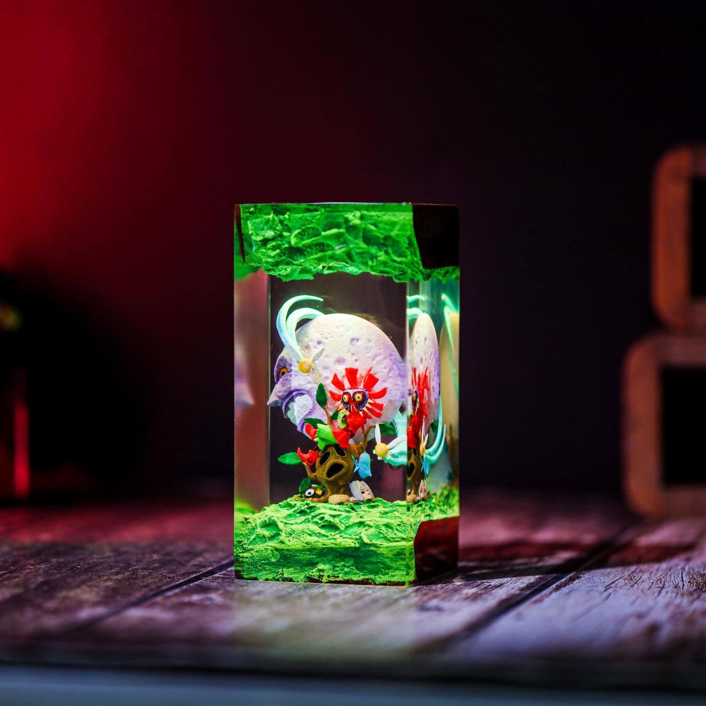 Zelda Skull Kid and Moon Resin Lamp