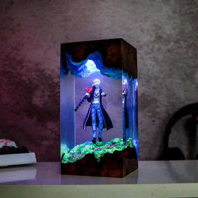 Trafalgar D. Water Law Epoxy Resin Wood Lamp