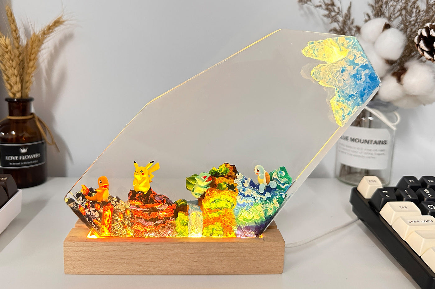 Charmander Squirtle Resin Lamp