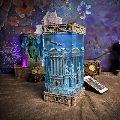 Greek Temple Artisan Resin Lamp