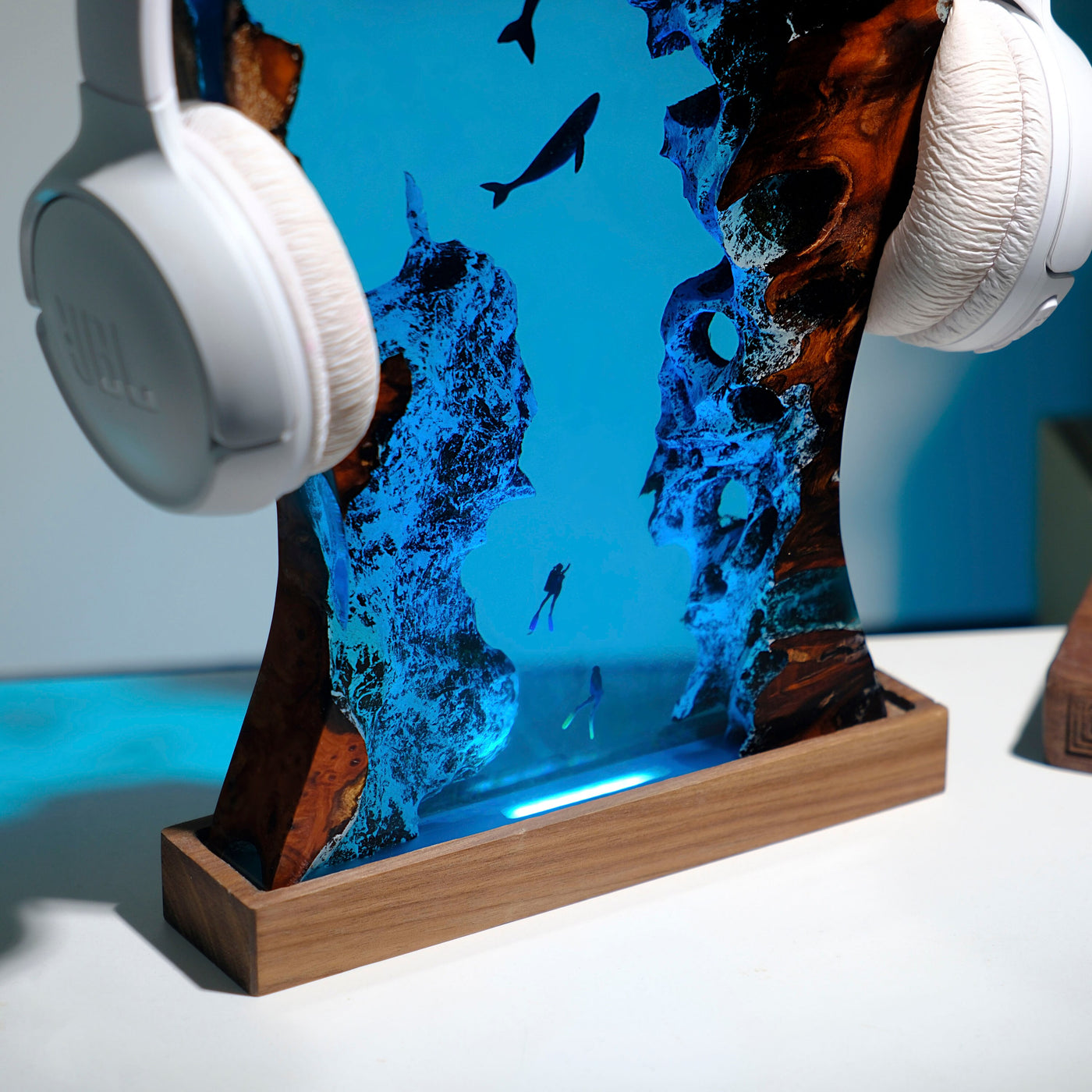 Headphone Scuba Diver Resin Lamp