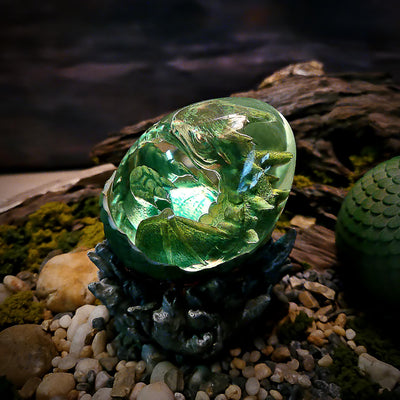 Dragon Egg Resin Lamp in the forest 2