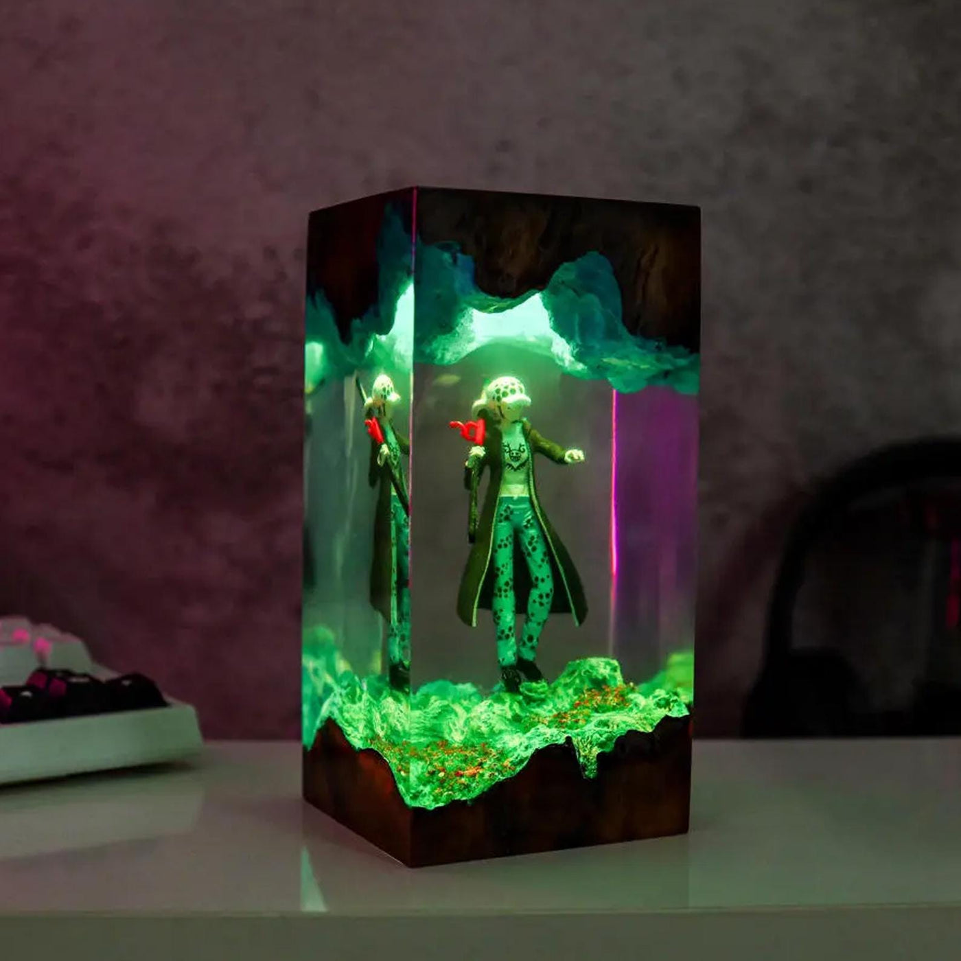 Trafalgar D. Water Law Epoxy Resin Wood Lamp