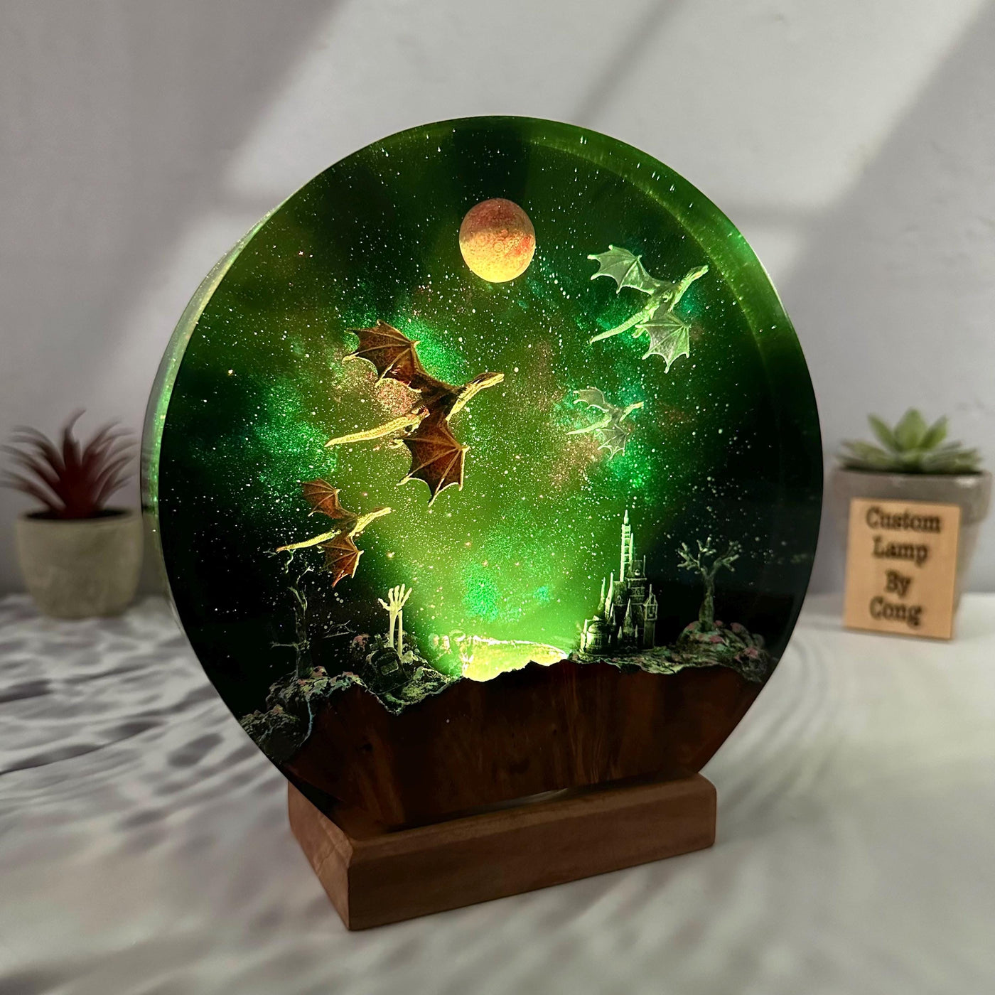 Dragon galaxy resin lamp