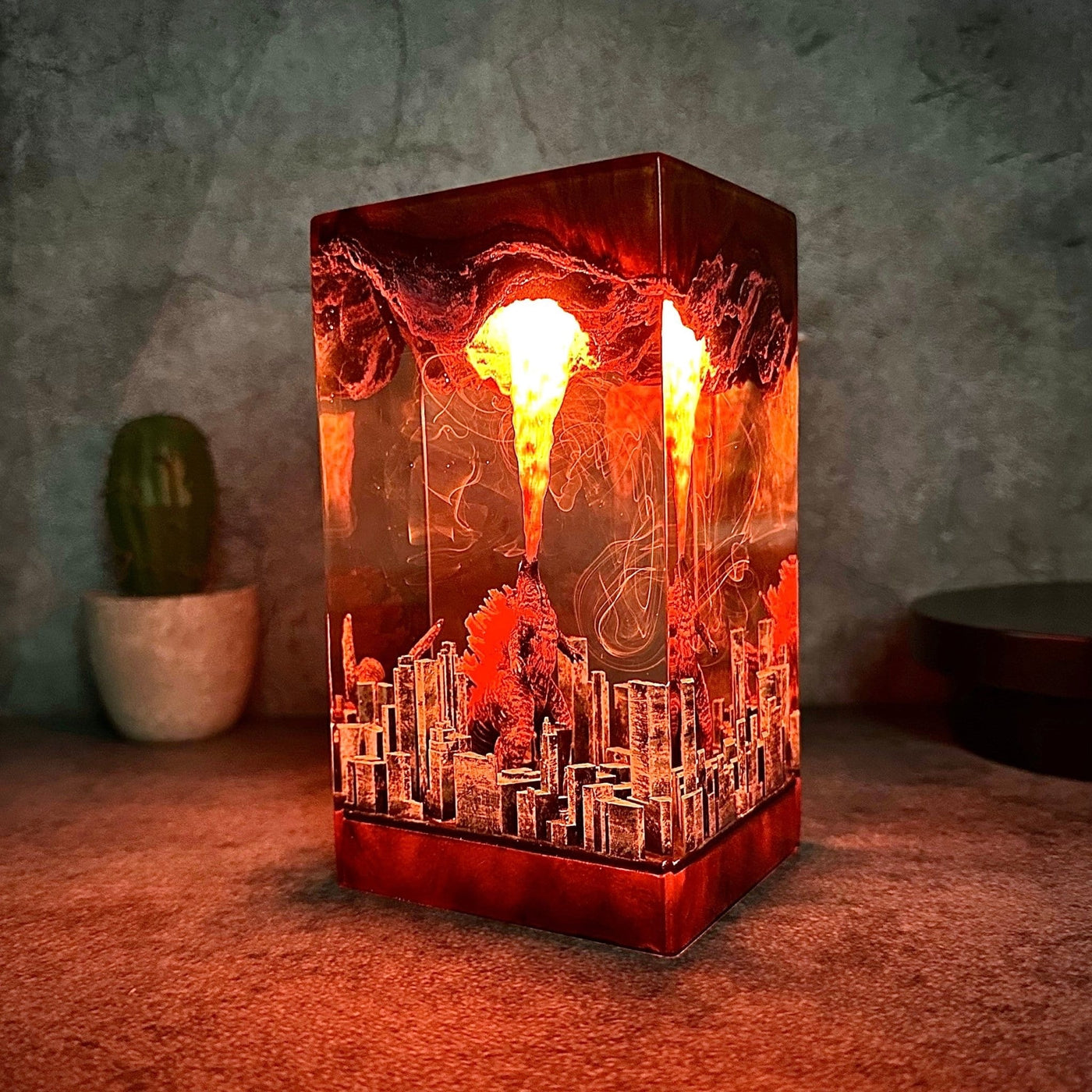 Monster in the city Atomic Breath Resin Lamp