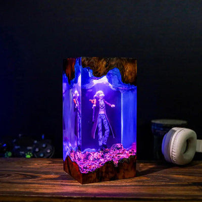 Trafalgar D. Water Law Epoxy Resin Wood Lamp