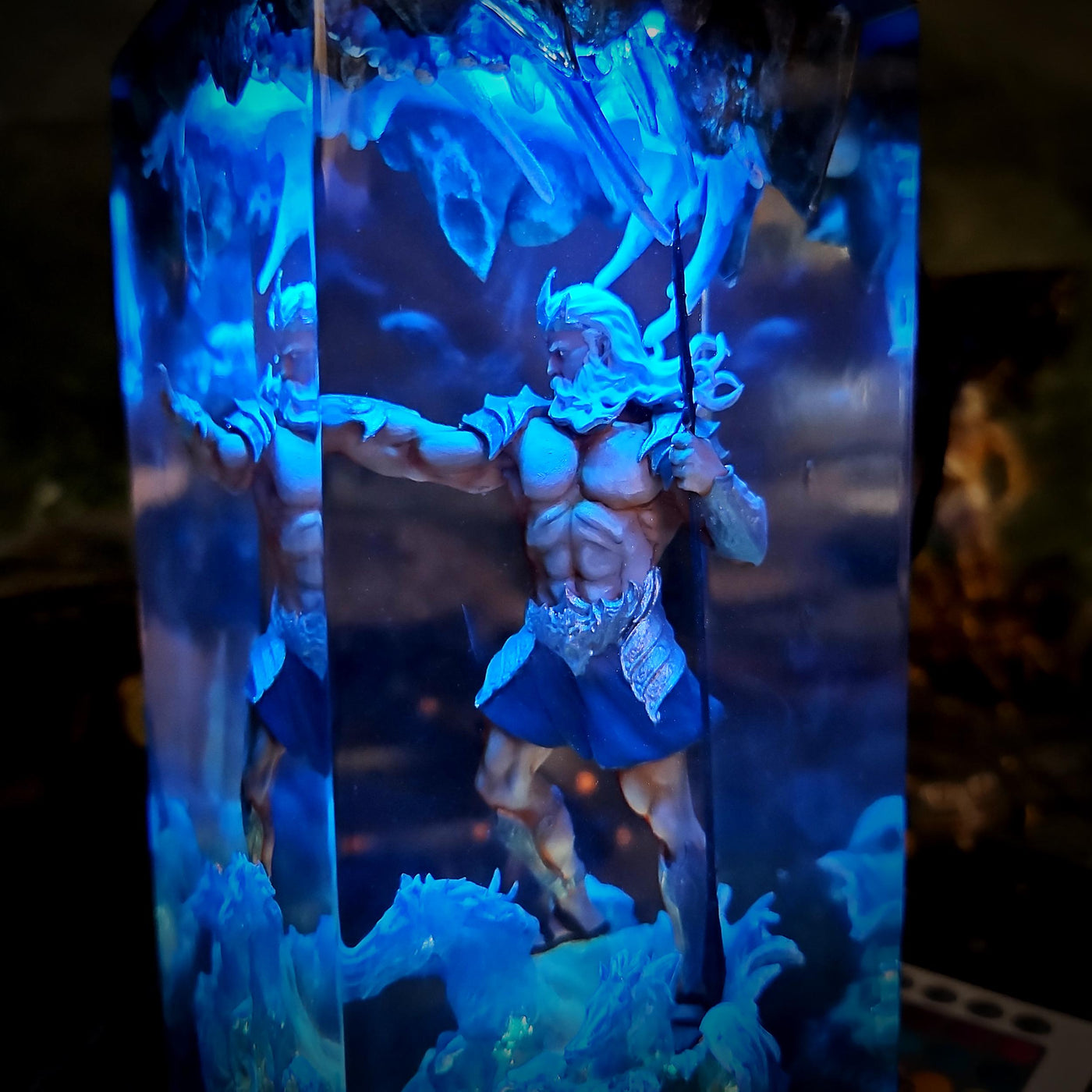 Three Gods resin lamp