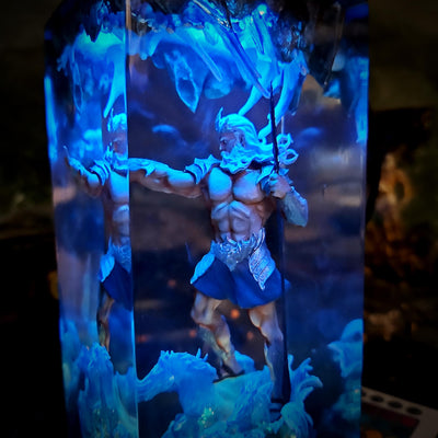 Three Gods resin lamp