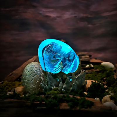 Raptor Dinosaur Egg Shaped Resin Lamp