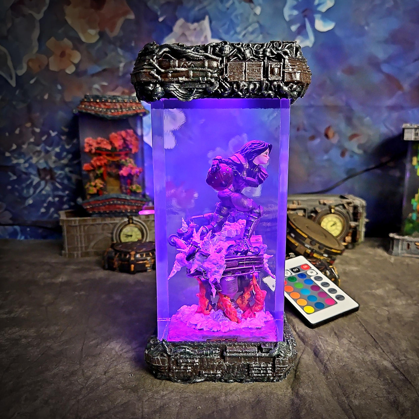 Battle Angel artisan resin lamp