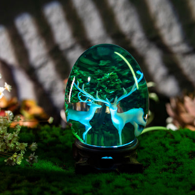 DEER and LANDSCAPE Resin Lamp Egg