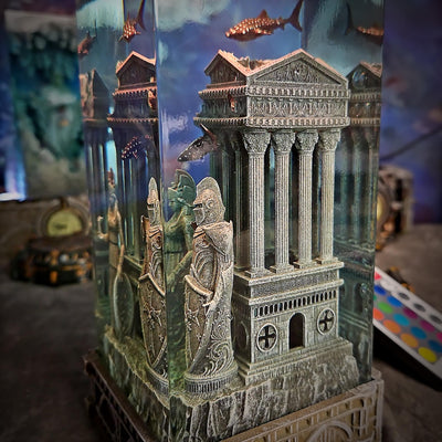 Greek Temple Artisan Resin Lamp